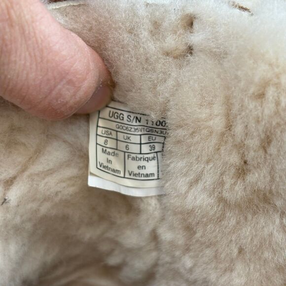 UGG Boots Customizable Bailey Bow Short Chestnut Tan Sheepskin Women's Size 8 - Picture 8 of 11